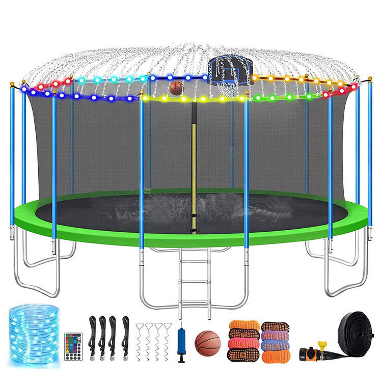 Trampolín de salto de acondicionamiento físico con red de seguridad y logotipo personalizado