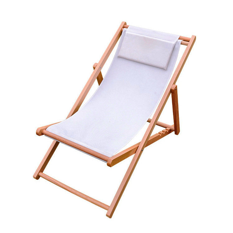 Silla de salón plegable de madera sólida para jardín al aire libre, playa y camping