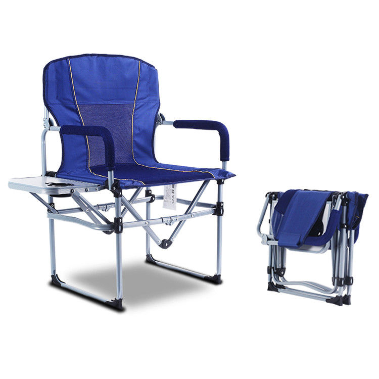 Silla de pesca de campamento al aire libre con mesa lateral de diseño ligero y portátil