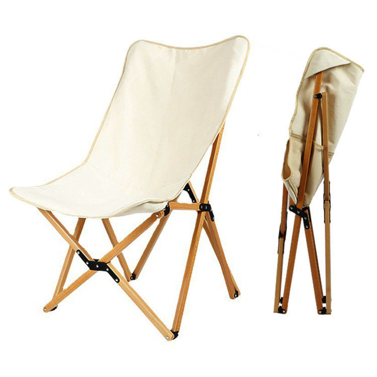 Silla de madera de haya ultraligera Silla de campamento de mariposa plegable portátil para adultos