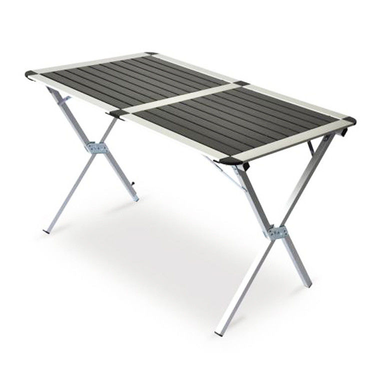 Mesa plegable de aluminio ligero portátil para eventos de fiesta en el patio del jardín al aire libre