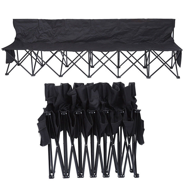OEM Banco plegable portátil 6 asientos silla de playa plegable con bolsa de mano y espalda