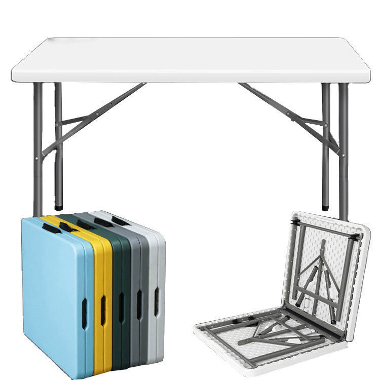 Mesa de comedor plegable para exteriores de HDPE de plástico metálico ajustable para eventos de fiesta picnic para acampar