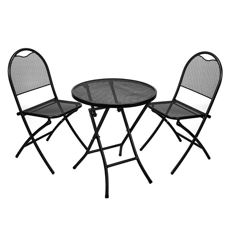 Café al aire libre Bistro Patio Logotipo personalizado Mesa de comedor y sillas con diseño apilable